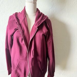 Time and Tru Women's Deep Red Zip-Up Hoodie